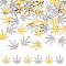 120Pcs 2 Colors 201 Stainless Steel Pendants, Leaf Shape Charm, Mixed Color, 11.5x11x0.5mm, Hole: 1.2mm, 60pcs/color