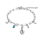 Simple Star & Shell Shape Stainless Steel Charm Bracelets, Paperclip Chain Bracelets for Women, Stainless Steel Color, 8-5/8 inch(22cm)