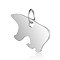 Tarnish Resistant 201 Stainless Steel Charms, Zuni Bear, Stainless Steel Color, 7.5x12.5x1mm, Hole: 2.5mm