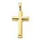 Ion Plating(IP) 304 Stainless Steel Pendants, Cross Charm, Golden, 38x23x4mm, Hole: 8x5mm
