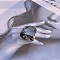 Resin Finger Rings for Women, Ink Painting, Rectangle, Inner Diameter: 17mm