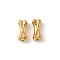 304 Stainless Steel Beads, Ion Plating(IP), Bone, Real 18K Gold Plated, 12x5.5x4.5mm, Hole: 1.2mm