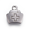 Tarnish Resistant 304 Stainless Steel Charms, Nurse Cap, Stainless Steel Color, 13x12x3mm, Hole: 2mm