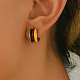 Серьги-кольца из нержавеющей стали в полоску IH2588-1-1