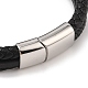 Плетеные браслеты из микрофибры и кожи BJEW-B096-07A-3
