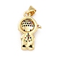 Латунные микро проложить кубического циркония подвески KK-H433-09B-G-2