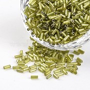Серебристый круглый дырокол стеклянный стеклянный бусины SEED-I001-24