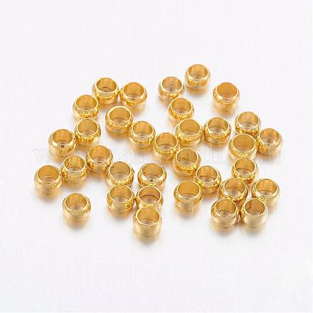 Зажимные бусины из латуни KK-L022-G-1