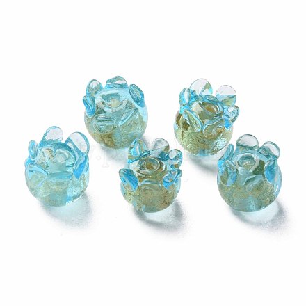 Ручная работа золотой фольги Lampwork бисер FOIL-T004-04B-1
