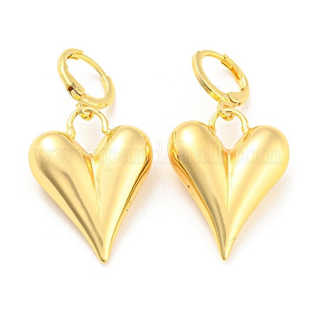 Серьги из латуни с подвесками в форме сердца EJEW-A028-22G-1