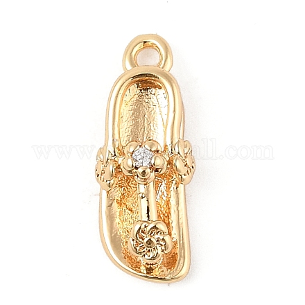 Латунные микропаве прозрачные подвески с фианитом KK-R219-27G-1