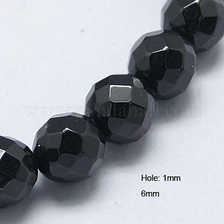 Натуральный черный шпинель бисер пряди G-G213-6mm-36-1
