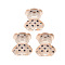 Transparent Acrylic Cabochons, Bear with Polka Dot Pattern, Antique White, 21x17.5x9mm