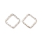 50Pcs Iron Linking Rings, Textured Open Rings, Silver, Square, 13x13x2mm, Inner Diameter: 10x10mm