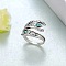 Moon with Teardrop Alloy with Resin Adjustable Cuff Rings, Antique Silver, Inner Diameter: Adjustable