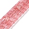 Cherry Quartz Glass Beads Strands, Column, 7.5~8.5x5~6mm, Hole: 1mm, about 45~46pcs/strand, 14.69~15.04 inch(37.3~38.2cm)