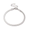Non-Tarnish 304 Stainless Steel Herringbone Chains Bracelet for Men Women, Stainless Steel Color, Wide: 4mm, 6-1/2 inch(16.5cm)