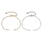 2Pcs 2 Colors 304 Stainless Steel Satellite Chain Bracelet Making, Golden & Stainless Steel Color, 6-5/8 inch(16.7cm), Hole: 2.5mm, 1pc/color