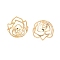 Brass Bead Caps, Cadmium Free & Nickel Free & Lead Free, Multi-Petal Flower, Rose, Real 18K Gold Plated, 16x9mm, Hole: 1.4mm