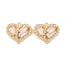 Brass Micro Pave Clear Cubic Zirconia Pendants, Cadmium Free & Nickel Free & Lead Free, Heart with Rhombus, Real 18K Gold Plated, 15x17x5mm, Hole: 1.2mm