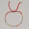 Glass Seed Beaded Braided Bead Bracelets, Resin Evil Eye Jewelry for Women