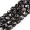 Natural Fluorescent Syenite Rock(Glow under UV Light) Beads Strands, Round, Faceted, 9.5~10x9~9.5x9~9.5mm, Hole: 1mm, about 38pcs/strand, 13.78~14.8''(35~37cm)