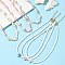 6Pcs 6 Styles Dyed Synthetic Turquoise Starfish & Natural Cowrie Shell & Glass Seed Beaded Necklaces, Golden, Mixed Color, 16.34~16.73 inch(41.5~42.5cm), 1pc/style
