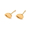 Teardrop 304 Stainless Steel Studs Earrings, with 201 Stainless Steel Findings, Golden, Tray: 6x4mm, 8x6mm, Pin: 12x0.8mm