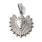 Non-Tarnish 304 Stainless Steel Pendants, Heart Charms, Stainless Steel Color, 29.5x26.5x3mm, Hole: 9x5mm