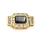 Rectangle Brass Micro Pave Clear Cubic Zirconia Box Clasps, Cadmium Free & Nickel Free & Lead Free, with Black Shell, Real 18K Gold Plated, 20.5x11.5x8mm, Hole: 1.5x1.5mm