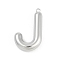 304 Stainless Steel Pendants, Letter Charm, Letter J, 38x23x7mm, hole: 2.1mm