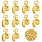 10Pcs Rack Plating Brass Pendants, with Jump Ring, Lead Free & Cadmium Free & Nickel Free, Long-Lasting Plated, Letter P, 17.5x11.5x4.5mm, Hole: 2.5mm