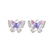 Rack Plating Alloy Pendants, with Rhinestone and Resin, Butterfly, Royal Blue, 14x17x5mm, Hole: 2mm