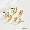 3 Pairs Stylish 201 Stainless Steel Hoop Earrings, Golden, 15~9mm
