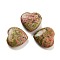 Heart Natural Unakite Palm Stones, Anxiety Healing Thumb Stone, 19.5~20.5x20~20.5x5.8~6.8mm