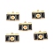 Zinc Alloy Pendants, with Enamel, Camera, Black, 16x21x1.5mm, Hole: 2mm