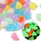 Luminous Resin Pendants, with Platinum Iron Loop, Glow in the Dark, Heart, 23x23x15mm, Hole: 1.8mm