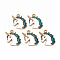 Alloy Enamel Pendants, with Glitter Powder, Light Gold, Cadmium Free & Nickel Free & Lead Free, Unicorn, Dark Cyan, 20x16.5x3mm, Hole: 2mm