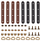 WADORN 8Pcs PU Leather Bag Strap Connector Clasp, 2 Colors Detachable Purse Suspension Clasp with Rivets Handbag D-Ring Connectors Shoulder Bag Accessories DIY Handicraft Bag Making Supplies