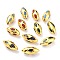 Natural Quartz Beads, with Golden Brass Findings, Dyed, Oval, Mixed Color, 27~31x12~13x12~13mm, Hole: 1mm