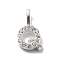 925 Sterling Silver with Cubic Zirconia Charms, Letter, Letter Q, 10.5x6x1.5mm, Hole: 2.5x1.5mm