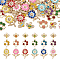 Pandahall 36Pcs 18 Styles Alloy Enamel Pendants, Honeycomb & Bee & Flower Charm, Mixed Color, 12.5~27x14.5~19x2.5~3.5mm, Hole: 1.8mm, 2pcs/style