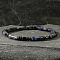 Natural Blue Spot Jasper Beads Stretch Bracelets for Men, Column, with Synthetic Non-magnetic Hematite Beads