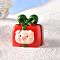 Christmas Themed Resin Gift Box Figurine, Micro Landscapes Ornament Accessories, Red, 27x25mm