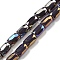 Glass Beads Strands, AB Color Plated, Faceted Column, Black, 6x4mm, Hole: 0.8mm, about 80pcs/strand, 20.08''~20.47''(51~52cm)