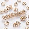 Brass Rhinestone Spacer Beads, Grade AAA, Straight Flange, Nickel Free, Light Gold Metal Color, Rondelle, Crystal, 5x2.5mm, Hole: 1mm