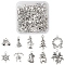 40Pcs 10 Styles Christmas Theme Alloy Pendants, Mixed Shapes, Antique Silver, 13.5~28x10.5~23x2~5.5mm, Hole: 1.5~2.5mm, 4pcs/style