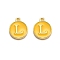 Golden Plated Alloy Enamel Charms, Enamelled Sequins, Flat Round with Alphabet, Letter.L, Yellow, 14x12x2mm, Hole: 1.5mm