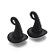 Halloween Theme Alloy Pendants, Baking Painted, 3D Magic Hat, Black, 12x10.5mm, Hole: 1.7mm