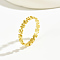 Brass Finger Rings for Women, Clover, Golden, US Size 8(18.1mm)